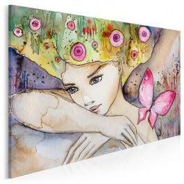 Rubinowe muśnięcie motyla - nowoczesny obraz na płótnie - 120x80 cm