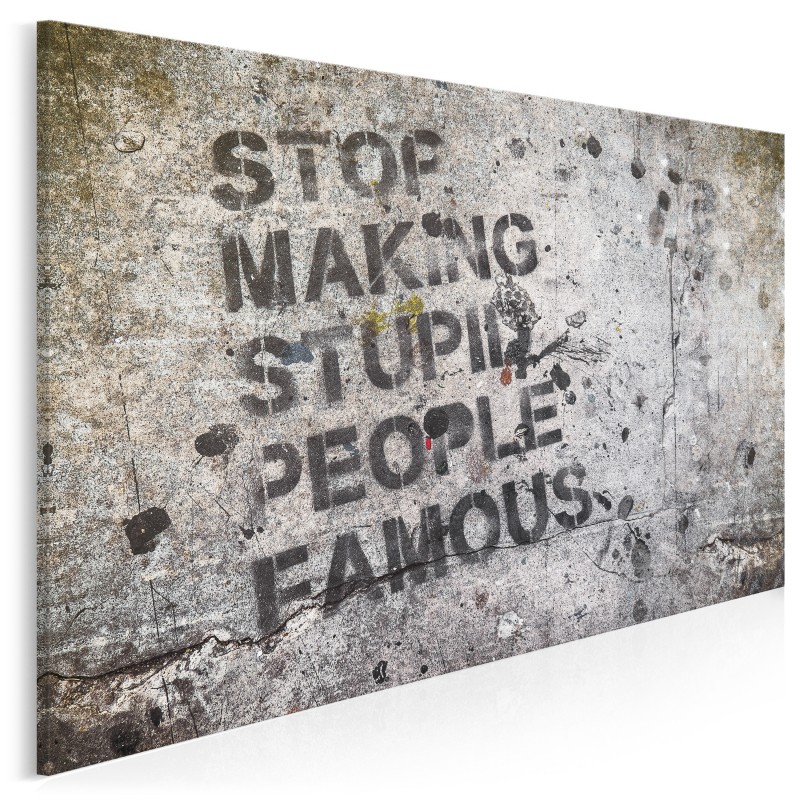 Stop making stupid people famous - fotoobraz do salonu Stop making stupid people famous - fotoobraz do salonu
