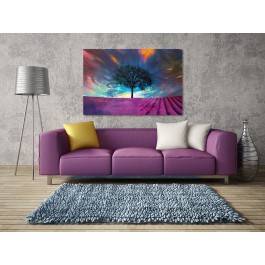 Lawendowe pole - nowoczesny obraz na płótnie - 120x80 cm