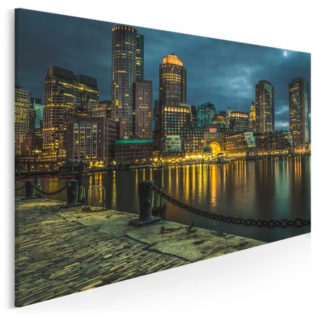 Nocna panorama - nowoczesny obraz na płótnie - 120x80 cm