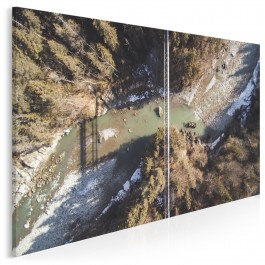 Most na rzece - zdjęcie na płótnie - 120x80 cm