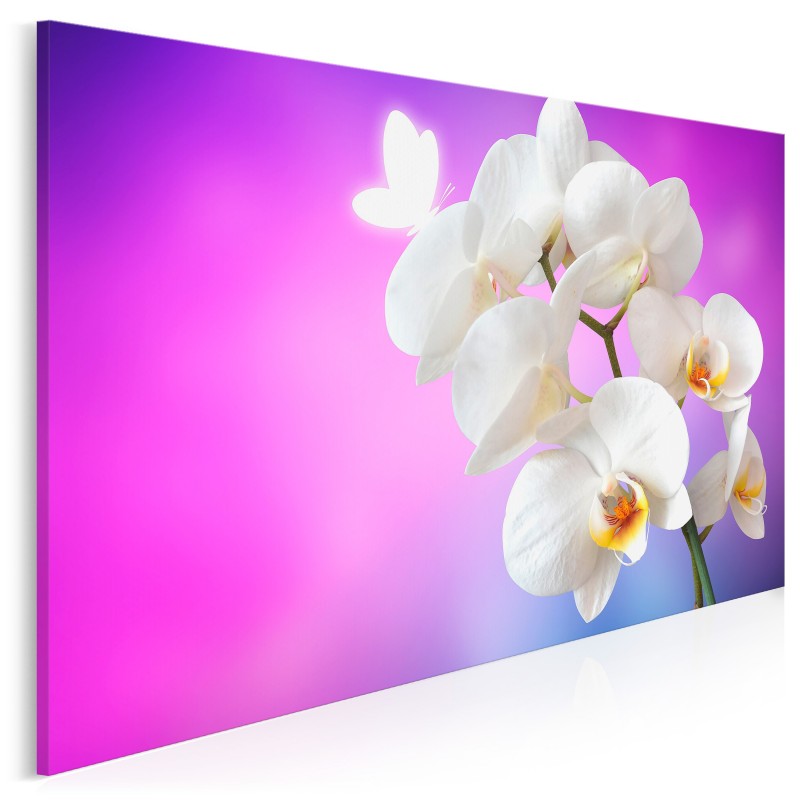 Orchidea we fioletach - fotografia na płótnie - 120x80 cm
