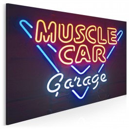Muscle car garage - nowoczesny obraz na płótnie - 120x80 cm