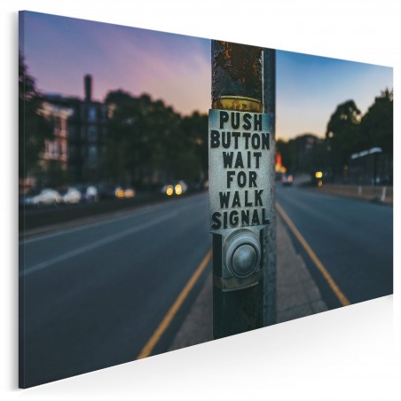 Wait for walk signal - fotoobraz do salonu - 120x80 cm