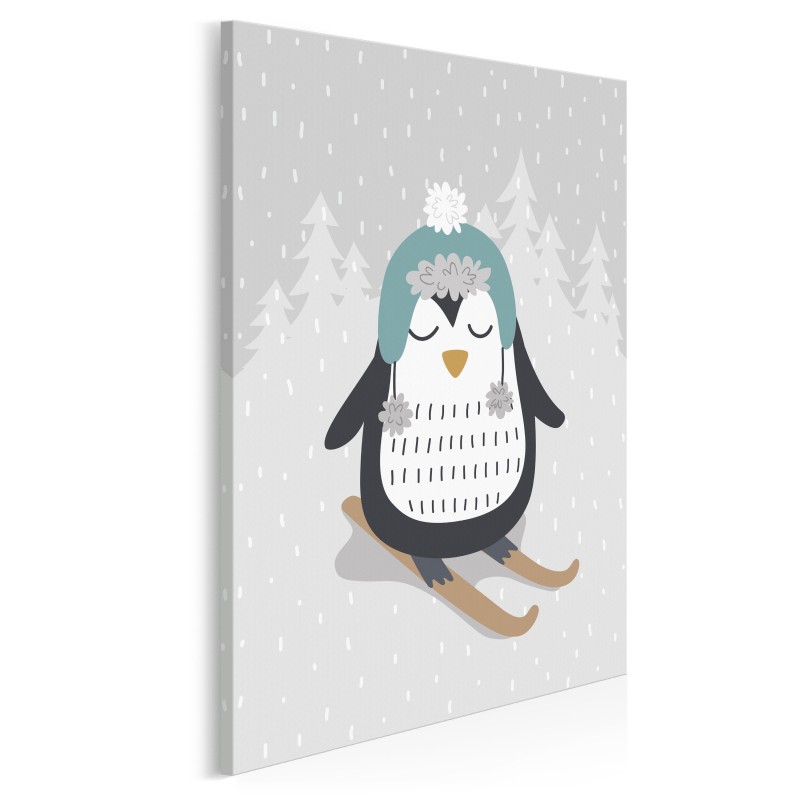 Pingwin Cezary - nowoczesny obraz na płótnie - 50x70 cm
