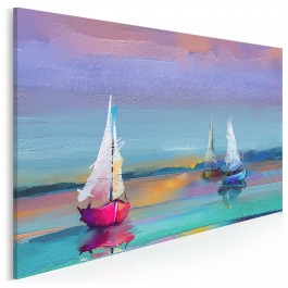 Zachód słońca na Mazurach - nowoczesny obraz na płótnie