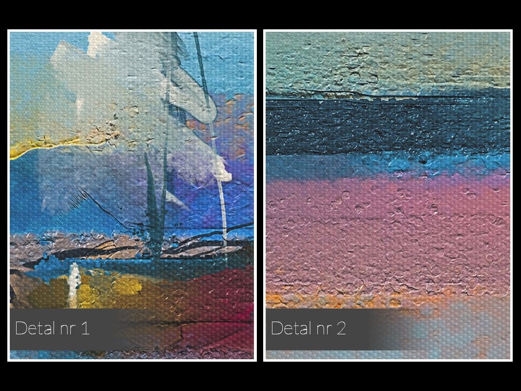 Zachód słońca na Mazurach - nowoczesny obraz na płótnie - 120x80 cm