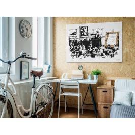 Banksy - Tłum - nowoczesny obraz na płótnie - 120x80 cm