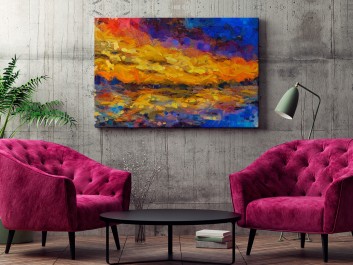 Przypływ o brzasku - nowoczesny obraz na płótnie - 120x80 cm