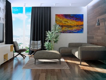 Przypływ o brzasku - nowoczesny obraz na płótnie - 120x80 cm