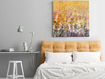 Florystyczna hegemonia - nowoczesny obraz do salonu - 80x80 cm