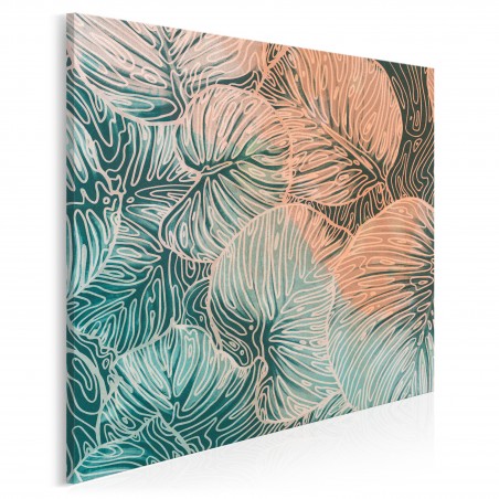 Monstera deliciosa - nowoczesny obraz do sypialni - 80x80 cm