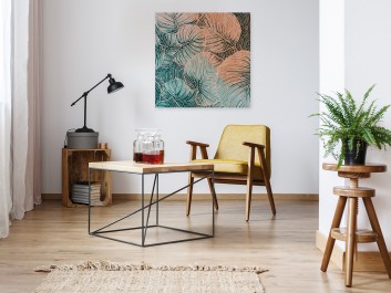 Monstera deliciosa - nowoczesny obraz do sypialni - 80x80 cm