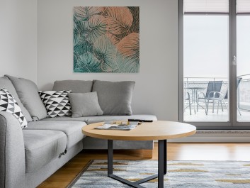 Monstera deliciosa - nowoczesny obraz do sypialni - 80x80 cm