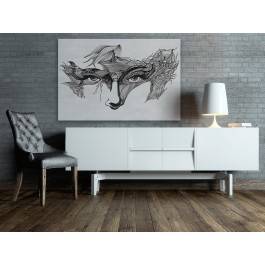 Czarny łabędź - nowoczesny obraz na płótnie - 120x80 cm