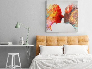 Kolory miłości - nowoczesny obraz na płótnie - 80x80 cm Kolory miłości - nowoczesny obraz na płótnie - 80x80 cm