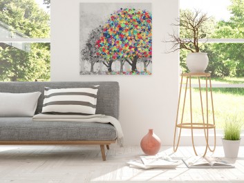 Afirmacja życia - nowoczesny obraz na płótnie - 80x80 cm