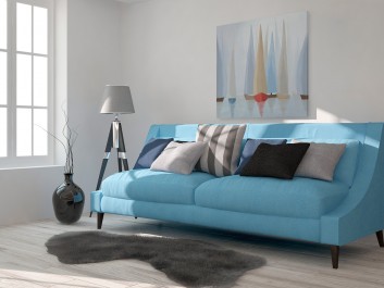 Błękitne regaty - nowoczesny obraz na płótnie - 80x80 cm