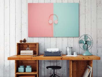 Pastelowe disco - nowoczesny obraz na płótnie - 120x80 cm