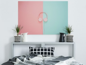 Pastelowe disco - nowoczesny obraz na płótnie - 120x80 cm