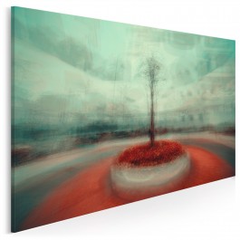 Szkarłatna niwa - fotoobraz do salonu - 120x80 cm Szkarłatna niwa - fotoobraz do salonu - 120x80 cm