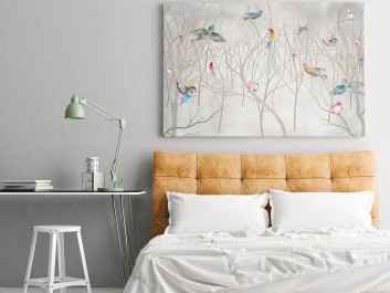 Leśny chór - nowoczesny obraz do sypialni