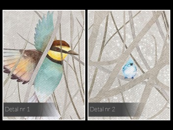 Leśny chór - nowoczesny obraz do sypialni