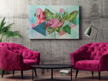 Flamin-go! - nowoczesny obraz na płótnie - 120x80 cm Flamin-go! - nowoczesny obraz na płótnie - 120x80 cm