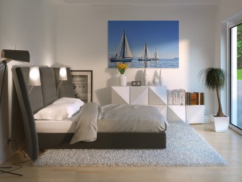 Białe żagle - fotoobraz na płótnie - 120x80 cm