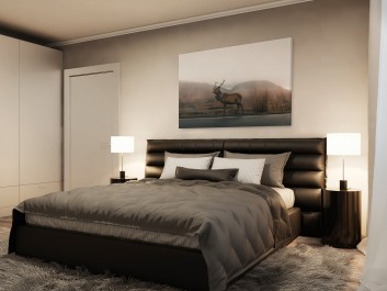 Jeleń na rykowisku - nowoczesny obraz na płótnie - 120x80 cm