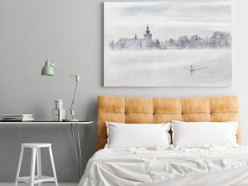 Jezioro łabędzie - zdjęcie na płótnie - 120x80 cm Jezioro łabędzie - zdjęcie na płótnie - 120x80 cm