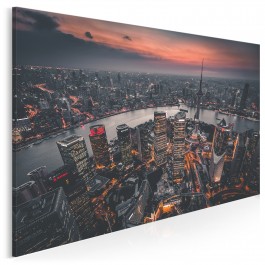Nocny blask Szanghaju - fotoobraz do salonu - 120x80 cm Nocny blask Szanghaju - fotoobraz do salonu - 120x80 cm