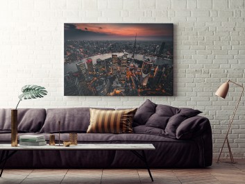 Nocny blask Szanghaju - fotoobraz do salonu - 120x80 cm Nocny blask Szanghaju - fotoobraz do salonu - 120x80 cm