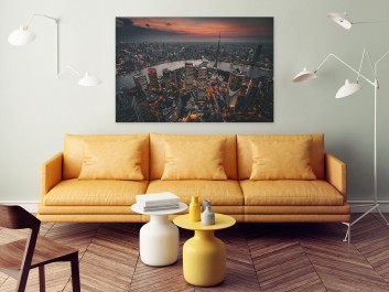 Nocny blask Szanghaju - fotoobraz do salonu - 120x80 cm Nocny blask Szanghaju - fotoobraz do salonu - 120x80 cm
