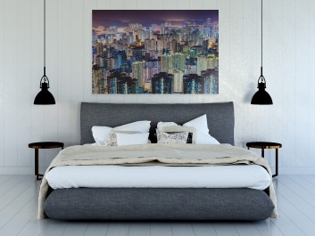 Globalna wioska - fotoobraz do sypialni - 120x80 cm