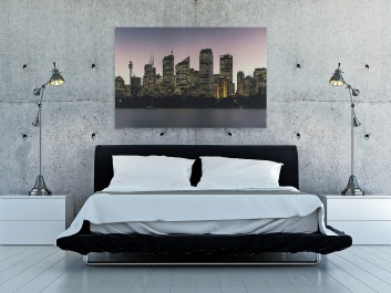 Bursztynowe miasto - fotoobraz do salonu - 120x80 cm