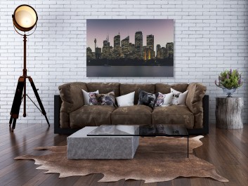 Bursztynowe miasto - fotoobraz do salonu - 120x80 cm