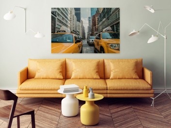 Żółte taksówki - fotografia na płótnie - 120x80 cm