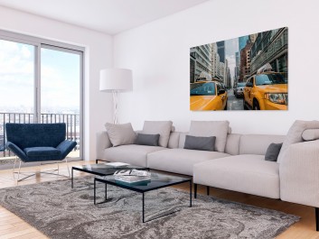 Żółte taksówki - fotografia na płótnie - 120x80 cm