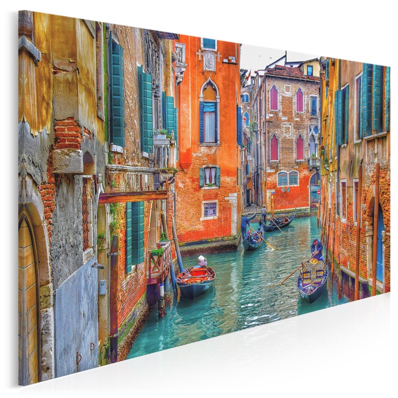 Weneccy gondolierzy - nowoczesny obraz na płótnie - 120x80 cm