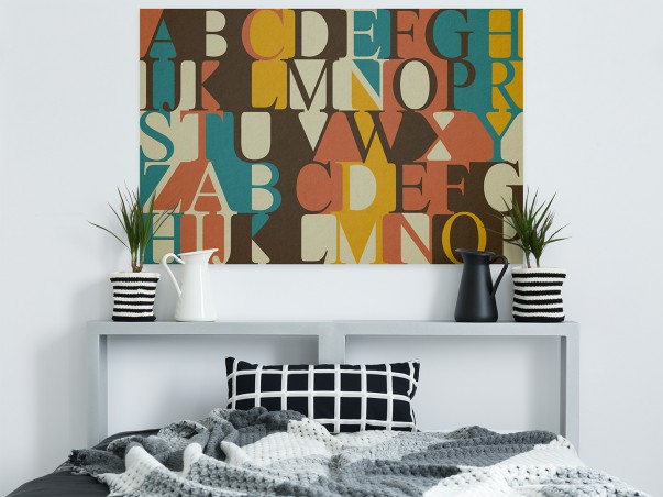Słowo w słowo - nowoczesny obraz do sypialni - 120x80 cm
