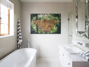 Life is short enjoy your coffee - fotoobraz na płótnie - 120x80 cm Life is short enjoy your coffee - fotoobraz na płótnie - 120x80 cm