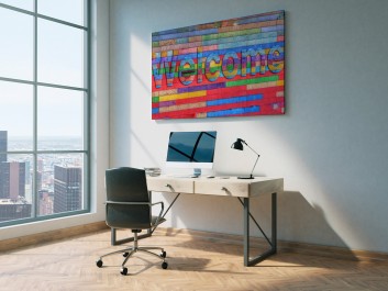 Welcome - nowoczesny obraz na płótnie - 120x80 cm
