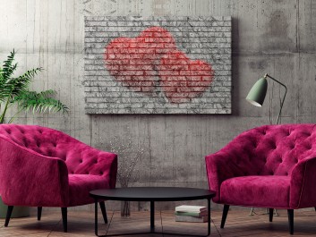 Dwa serduszka - fotografia na płótnie - 120x80 cm Dwa serduszka - fotografia na płótnie - 120x80 cm