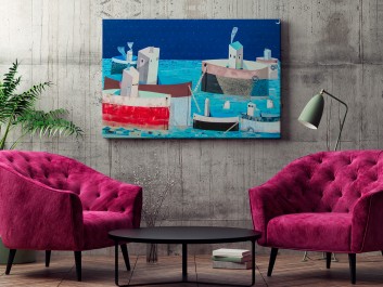 Parostatki - fotoobraz do sypialni - 120x80 cm Parostatki - fotoobraz do sypialni - 120x80 cm