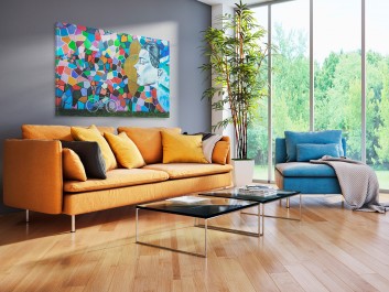 Kalejdoskop myśli - nowoczesny obraz na płótnie - 120x80 cm Kalejdoskop myśli - nowoczesny obraz na płótnie - 120x80 cm