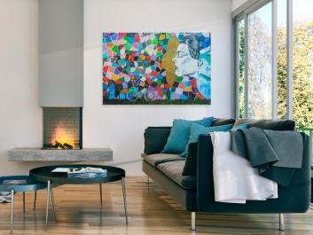 Kalejdoskop myśli - nowoczesny obraz na płótnie - 120x80 cm Kalejdoskop myśli - nowoczesny obraz na płótnie - 120x80 cm
