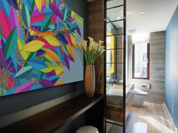 Listowie - nowoczesny obraz na płótnie - 120x80 cm Listowie - nowoczesny obraz na płótnie - 120x80 cm