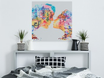 Romans w Barcelonie - nowoczesny obraz na płótnie - 80x80 cm