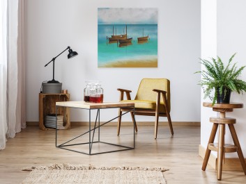 Za horyzont - nowoczesny obraz do salonu - 80x80 cm